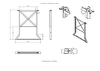 Feros Bierzeltgarniturerhöhung 1100 mm, 3mm gefaltenem Winkelstahl, 30000 (500/600 mm)