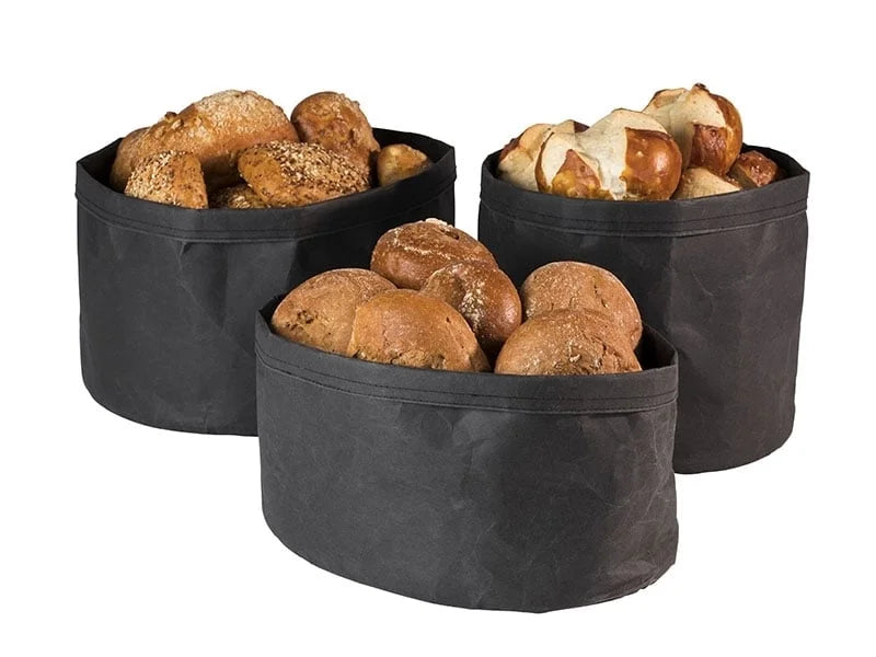 APS Brottasche -PAPERBAG- rund, Ø 17 cm x H: 11 cm, Schwarz