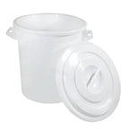 Tonne en plastique en polyéthylène blanc 35 L - sans couvercle