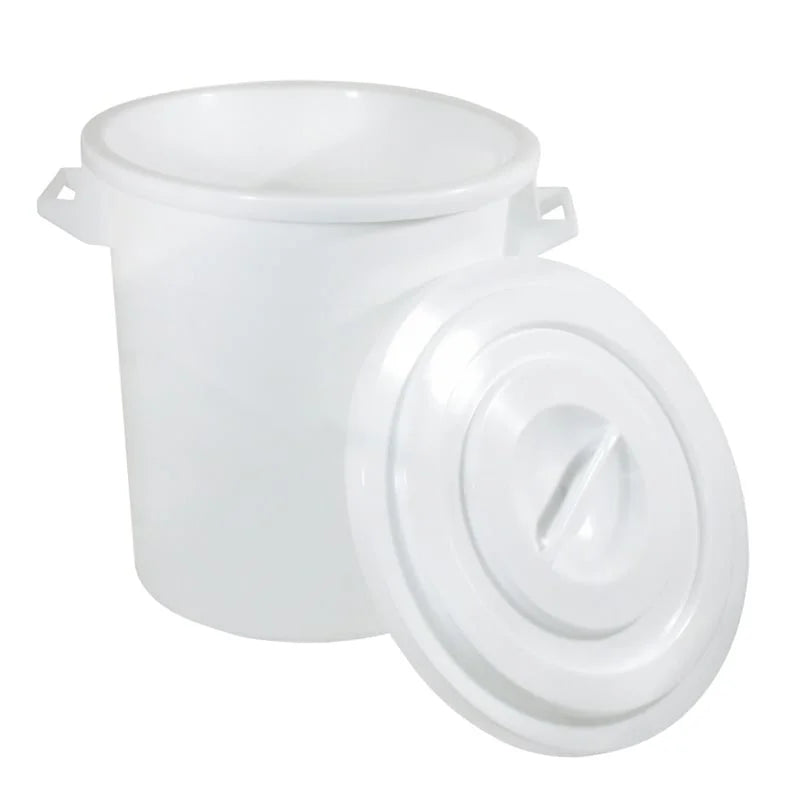 Tonne en plastique en polyéthylène blanc 35 L - sans couvercle
