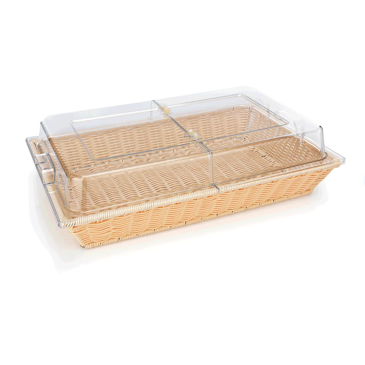 Panier système GN 1/1 avec couvercle à charnière, polypropylène