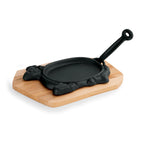 Servierpfanne Cast Iron 35, mit Holzuntersetzer, 27 x 16 x 2 cm