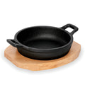 Servierpfanne Cast Iron 35, mit Holzuntersetzer, Ø 10 cm, Gusseisen/Holz