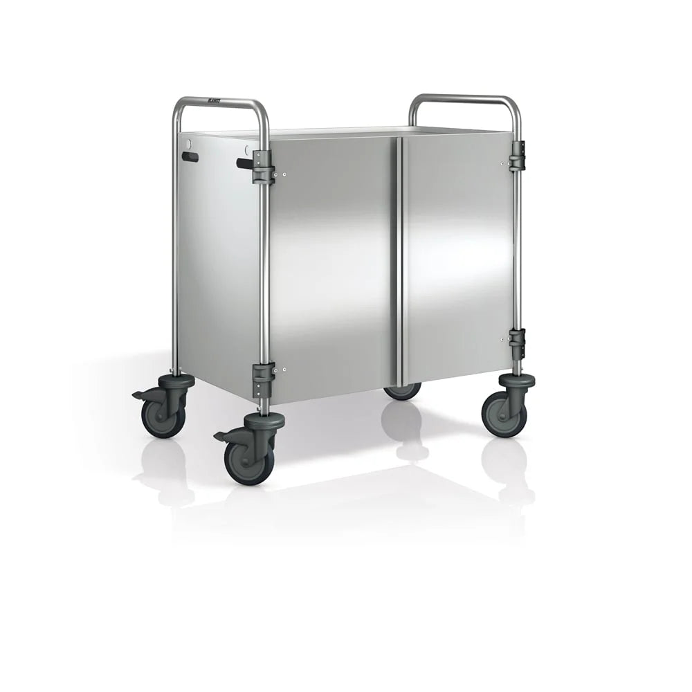 B.PRO Habillage de chariot de service inox 3 faces avec portes battantes frontales pour SW 8x5
