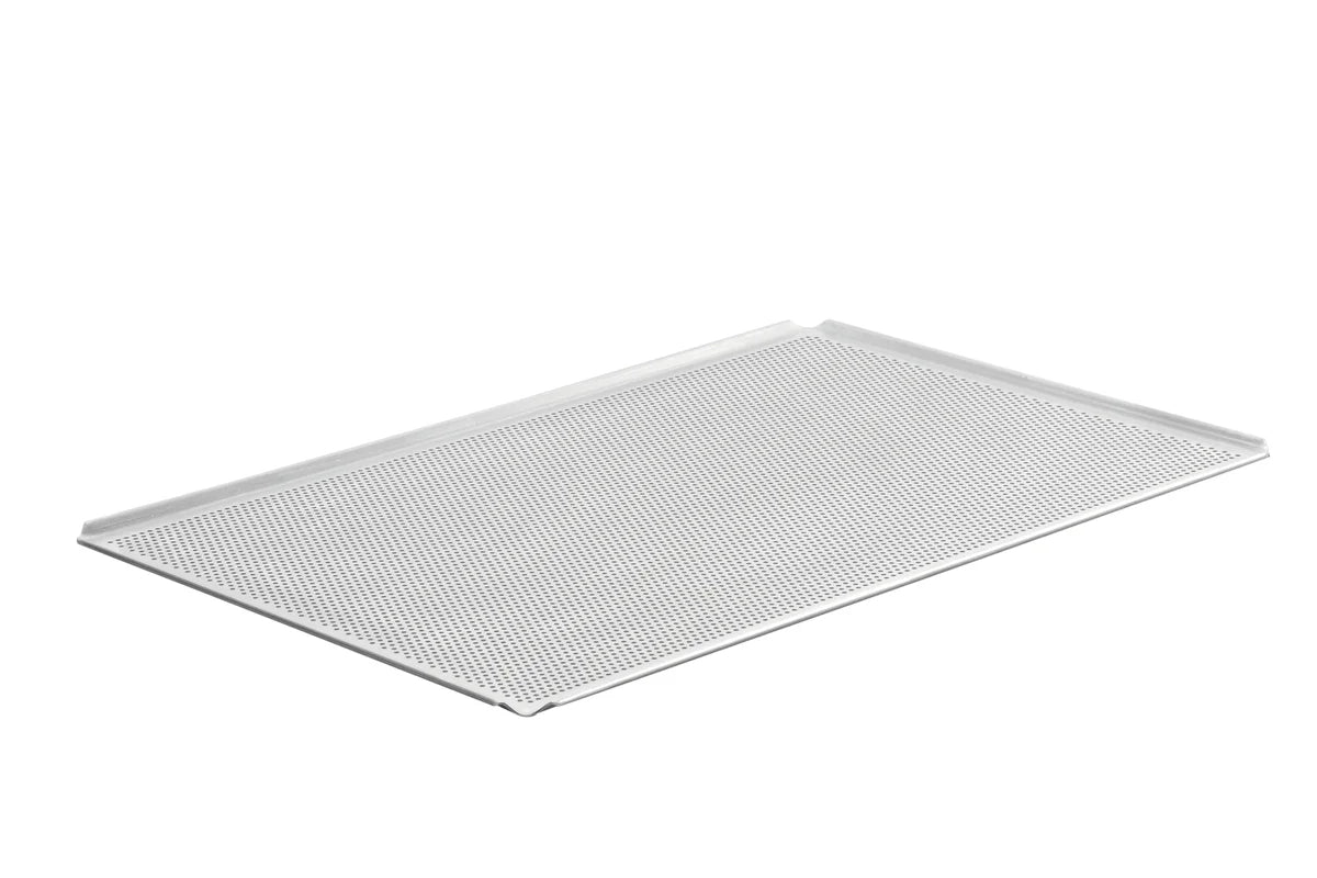 Plaque de cuisson en aluminium Schneider, perforée (diamètre des perforations : 3 mm), 600 x 400 mm, bords à 45°