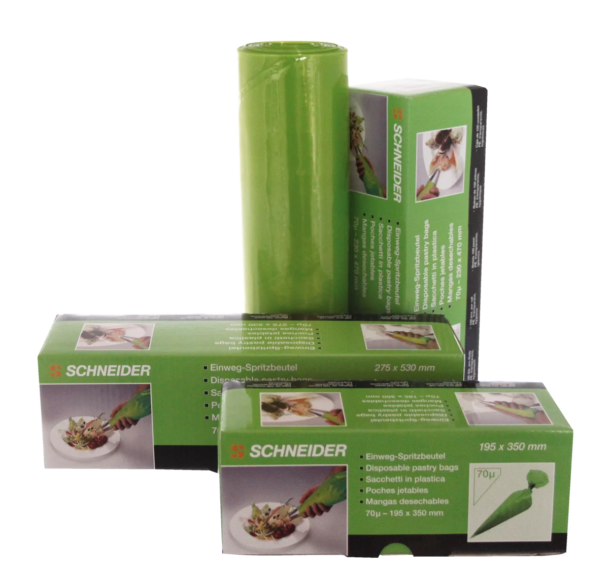 Poche à douille jetable Eco Schneider avec pointe fermée 470 x 230 mm - 100 pièces