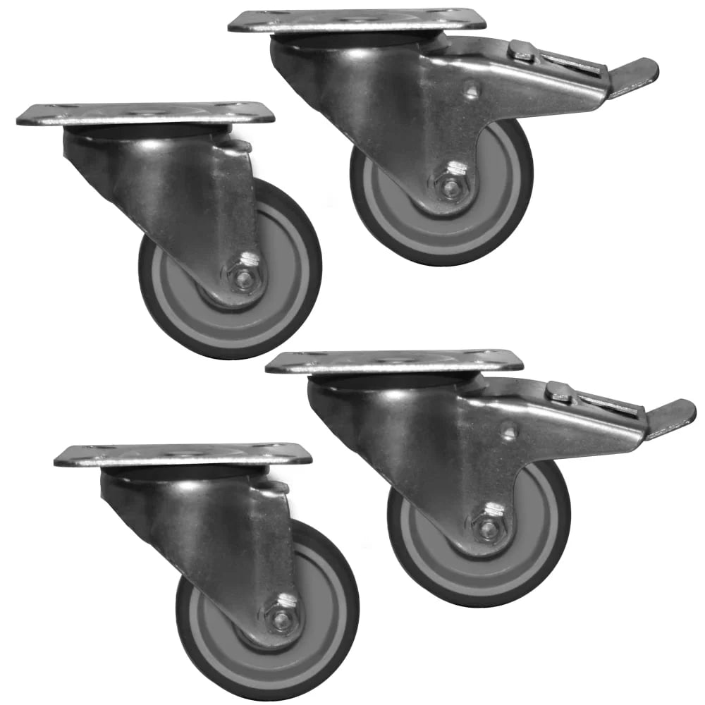 Lot de roulettes avec 6 roues pivotantes, dont 2 avec frein 402880340