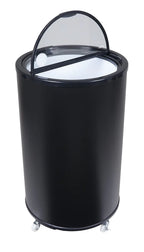 Gastro-Cool PT40 Party-Cooler / Kühltonne 40 Liter mit Glasdeckel schwarz, auf Rollen