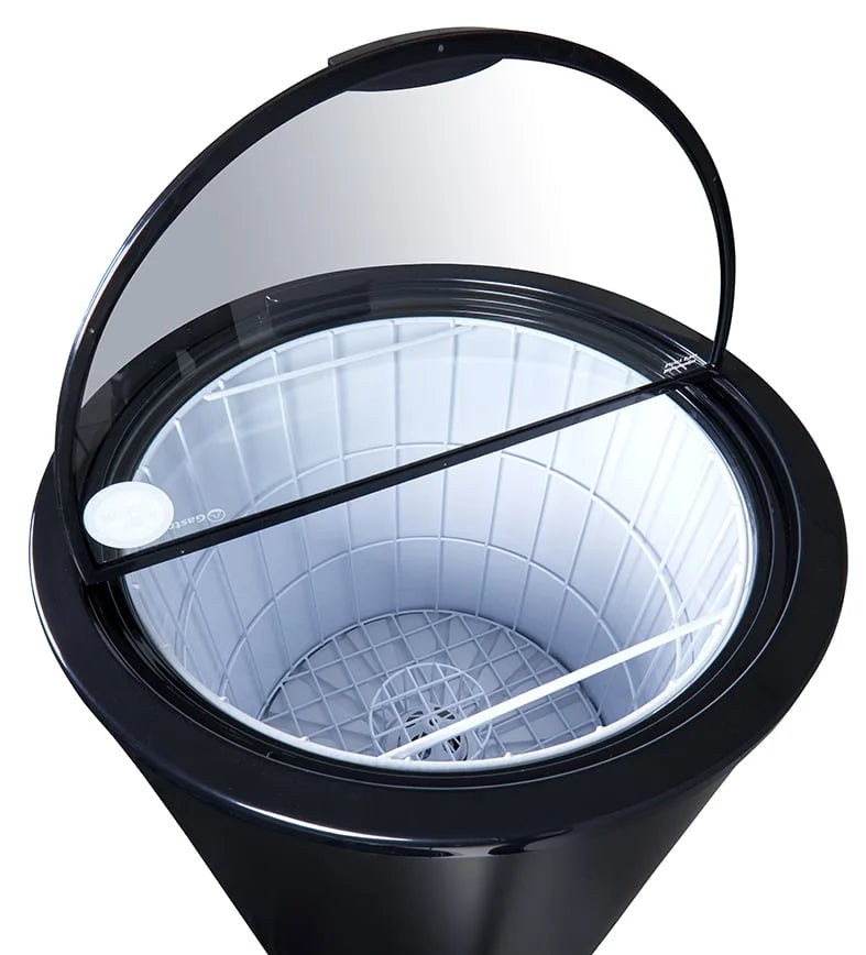 Gastro-Cool PT85 Party-Cooler / Kühltonne 86 Liter mit Glasdeckel schwarz
