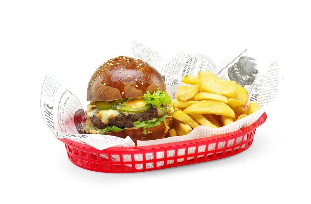 Hendi Servierkörbe im Fastfood-Stil, Rot, 6 Stk., 275x175x(H)38mm
