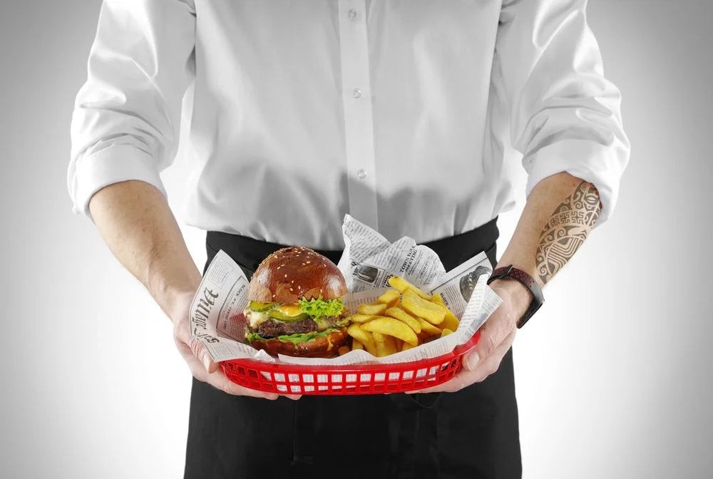 Hendi Servierkörbe im Fastfood-Stil, Rot, 6 Stk., 275x175x(H)38mm