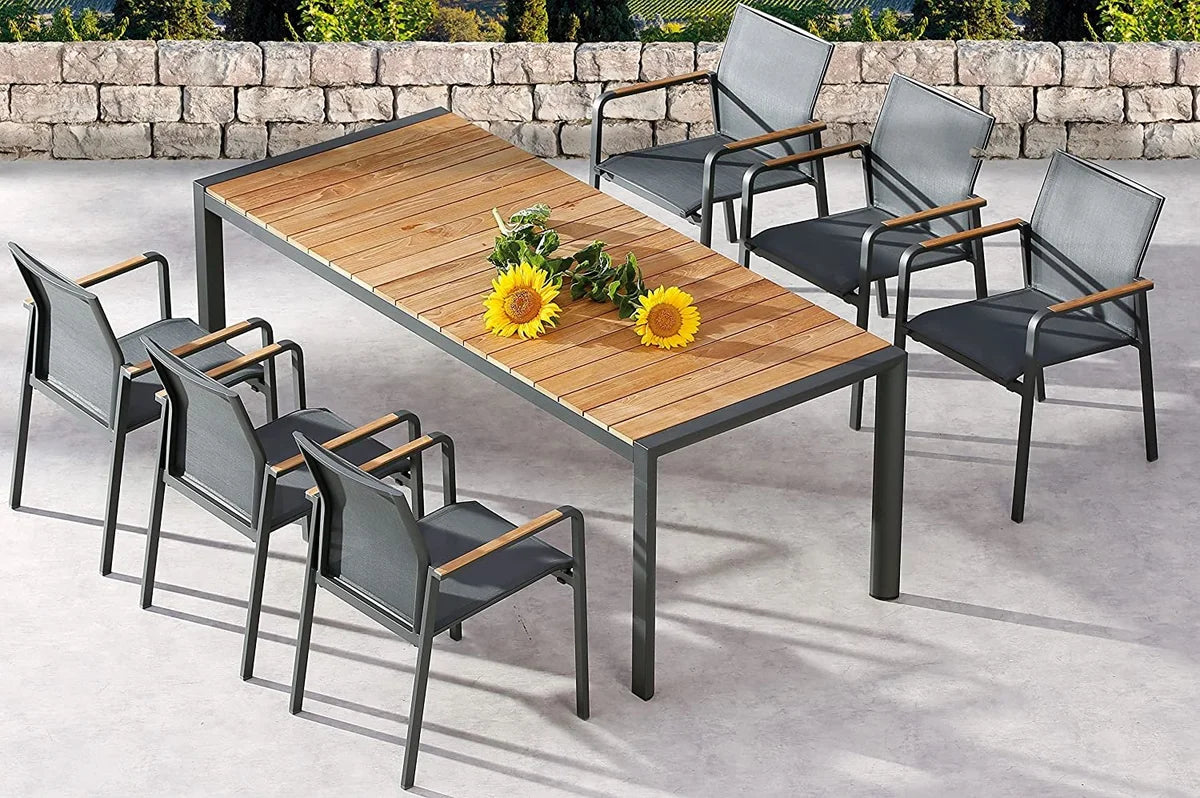 Table barths Paros 1600 x 900 mm anthracite/teck