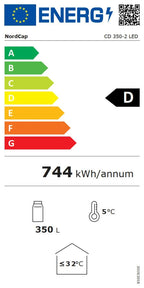 Armoire réfrigérée à boissons blanche - 350 l - porte vitrée - froid ventilé