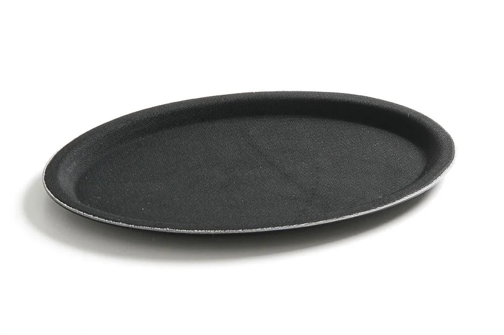 Serviertablett Rubberform oval, schwarz, 200 x 265 mm