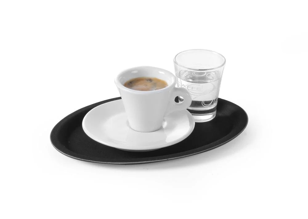 Serviertablett Rubberform oval, schwarz, 200 x 265 mm