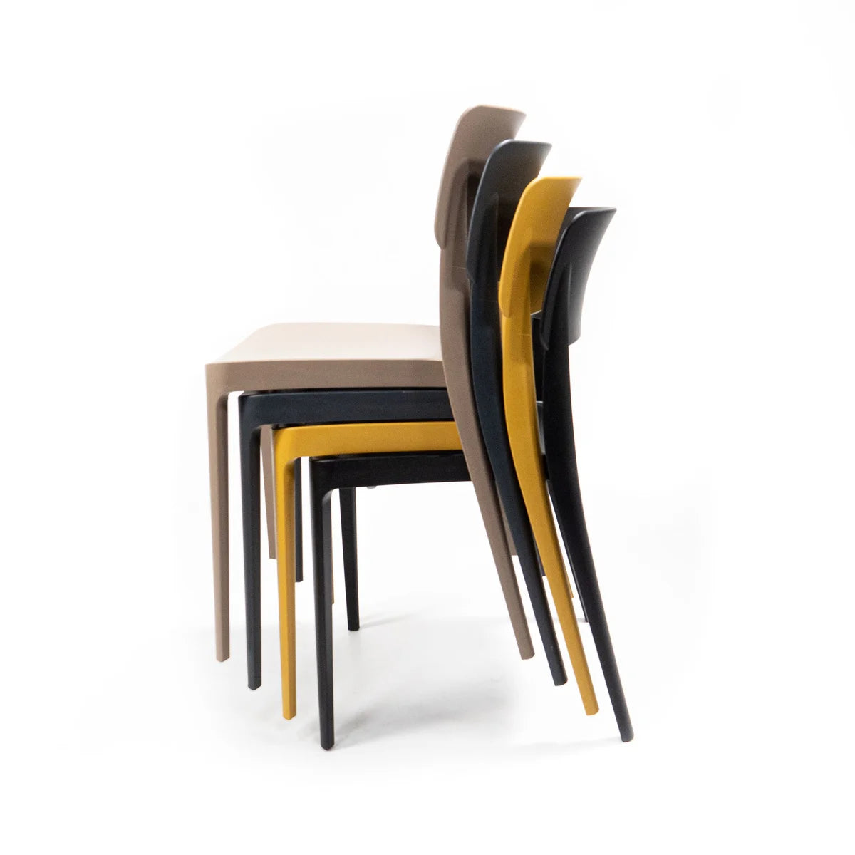 Feros Wing Chair Schwarz, Stapelstuhl Kunststoff
