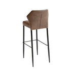 Tabouret de bar Feros Louis, cognac, rembourré en simili cuir