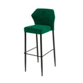 Feros Louis Tabouret de bar velours rembourré vert, ignifugé, 500 x 470 x 1050 mm