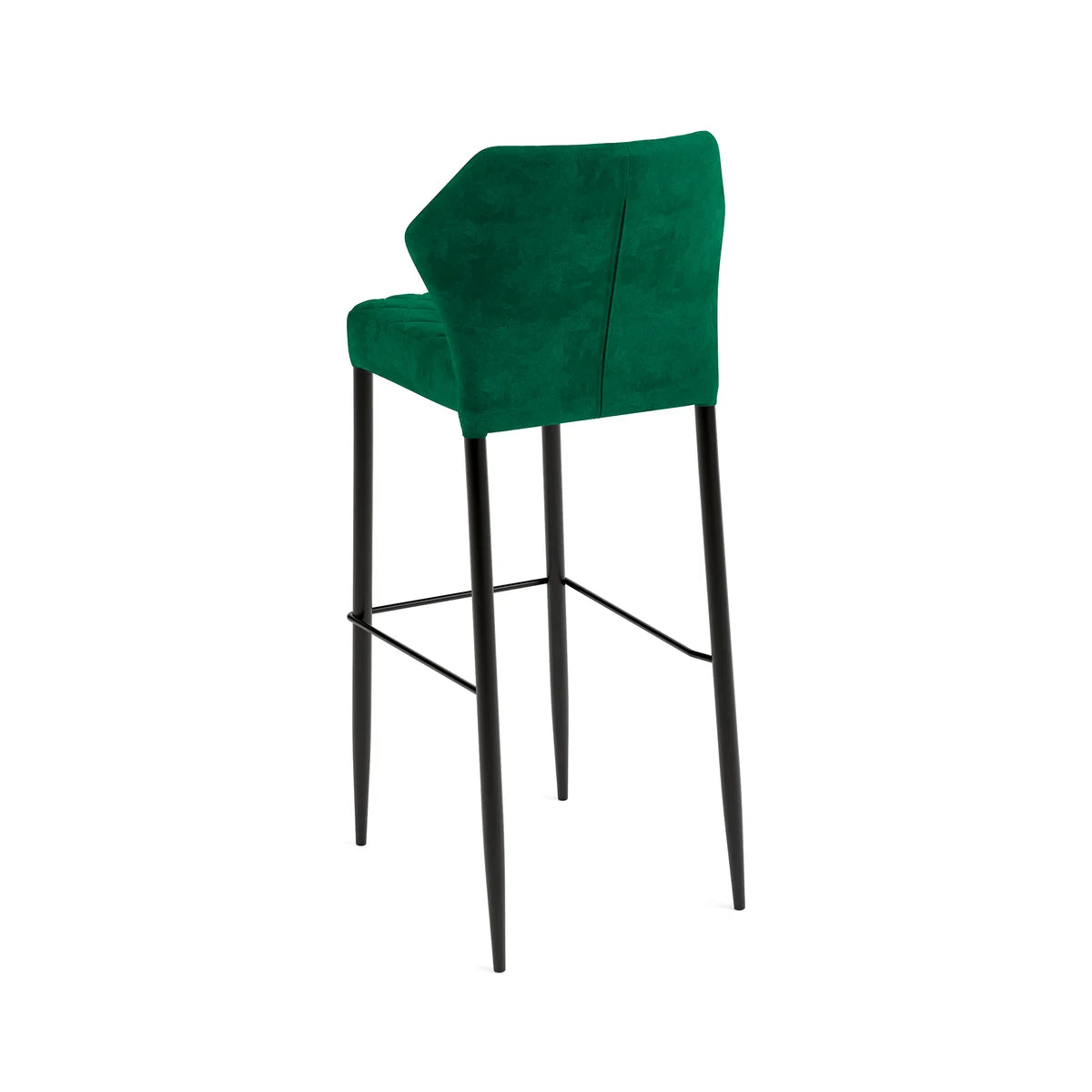 Feros Louis Tabouret de bar velours rembourré vert, ignifugé, 500 x 470 x 1050 mm