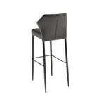 Tabouret de bar Feros Louis, noir, rembourré en simili cuir