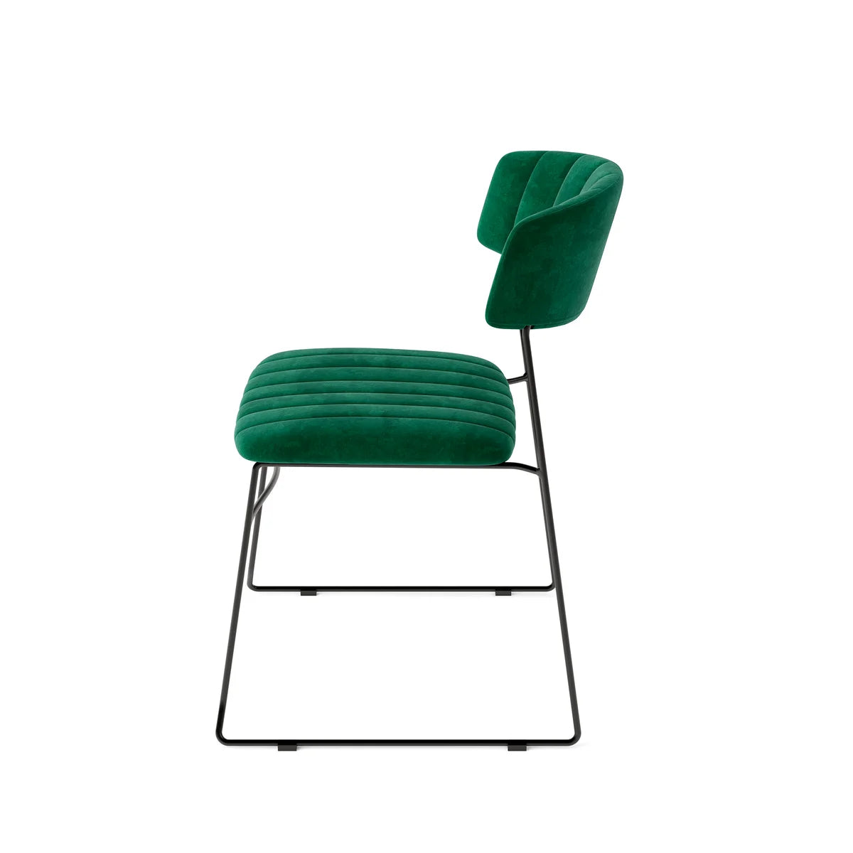 Feros Mundo Chaise empilable Vert, rembourrée en velours, ignifugé, 540 x 550 x 790 mm
