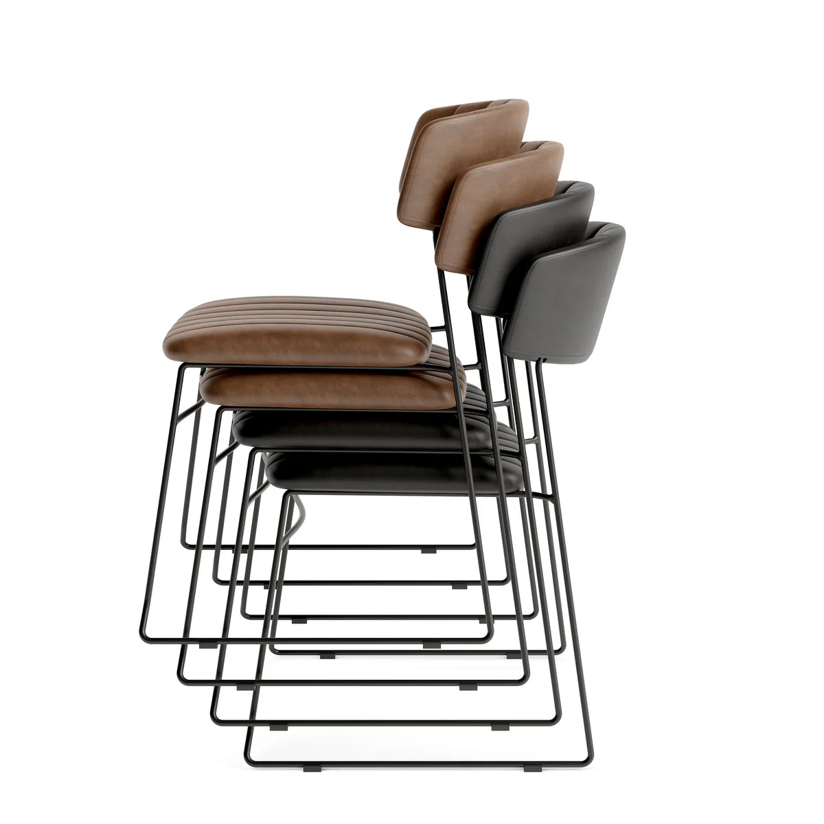Feros Mundo Chaise empilable Vert, rembourrée en velours, ignifugé, 540 x 550 x 790 mm