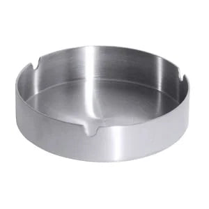 Cendrier en acier inoxydable 18/10, diamètre : 12 cm, hauteur 3 cm