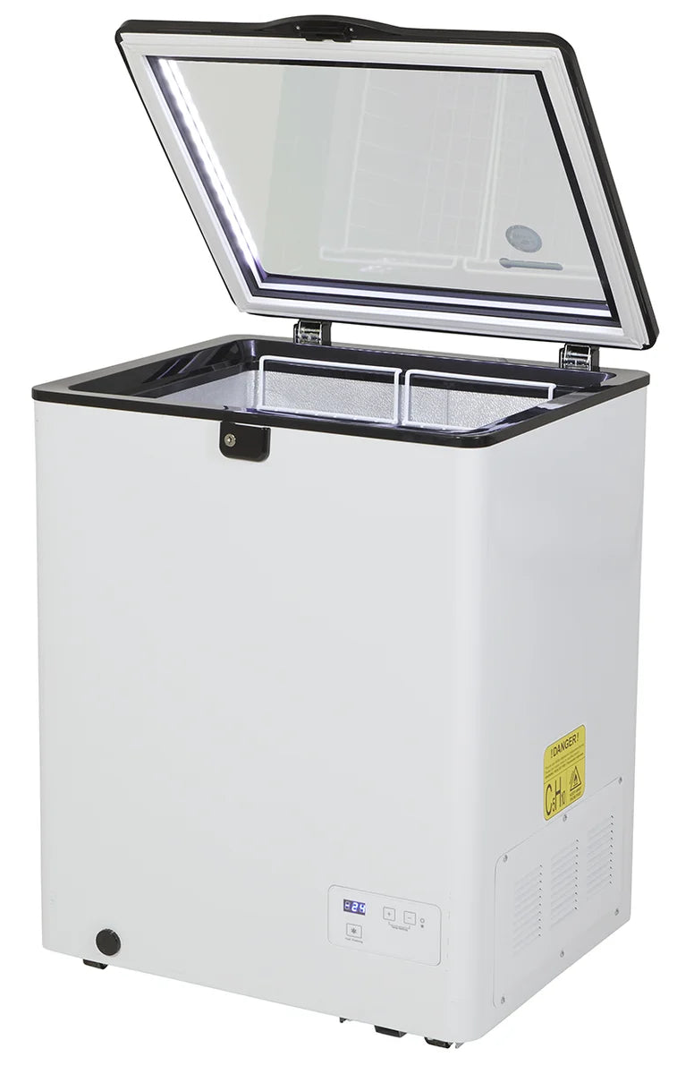 Gastro-Cool FC100 Gefrier-Kühltruhe 100 Liter weiß/schwarz, LED