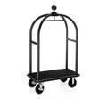 Chariot à bagages, 113 x 62 x 191 cm, noir, tapis noir, inox