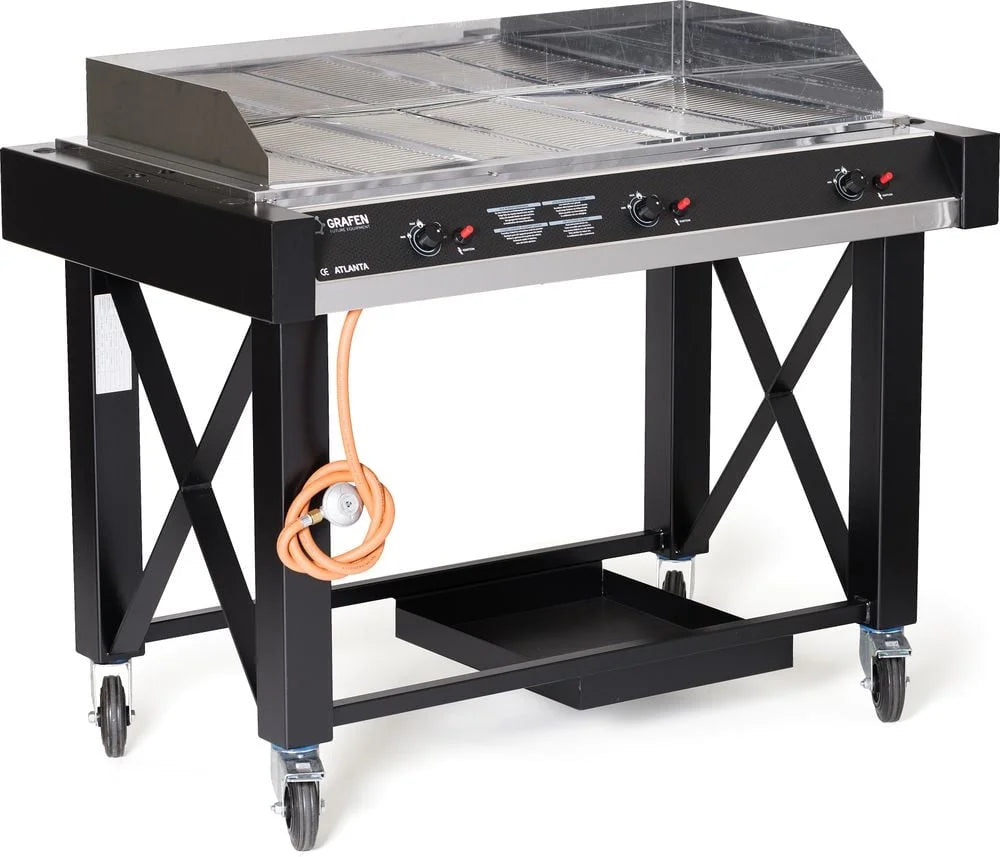 Hendi Gasgrill Atlanta, Schwarz, 13kW, 1285x770x(H)917mm