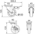 Roue sans frein pour série Monoblock