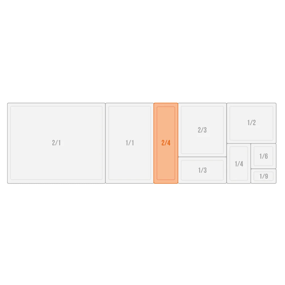 Couvercle GN 2/4 en acier inoxydable Rieber standard avec encoche de préhension, Mod. 241 - Déstockage (DC)