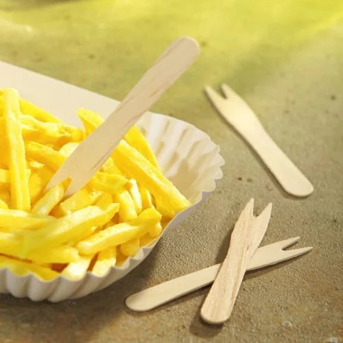 Papstar 1000 fourchettes à frites, bois « pure » 8,5 cm