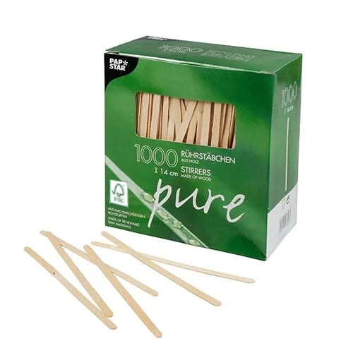 Papstar  Pure  Rührstäbchen; S; Holz - 1000 Stk