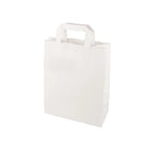 Papstar 50 sacs de transport, papier 28 cm x 22 cm x 10 cm blanc avec poignée