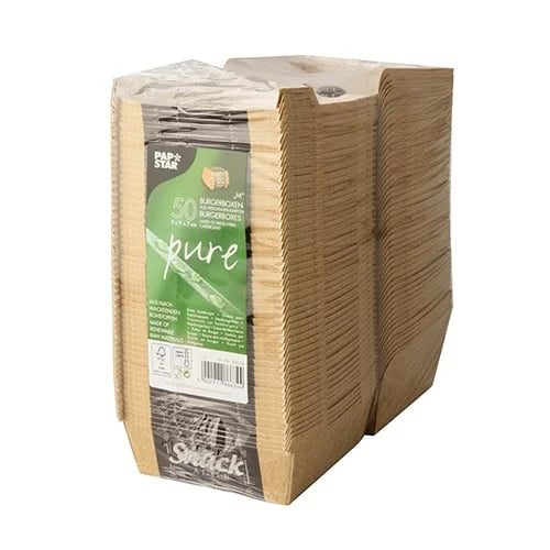 Papstar  Pure  Burgerboxen - Good Food; klein; Pappe - 50 Stk