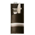 Papstar pochette à couverts 5 cm noir/blanc Stripes