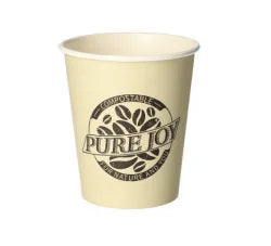 Papstar 50 Trinkbecher, Pappe pure 0,2 l Ø 80 mm x 92 mm creme pureJoy