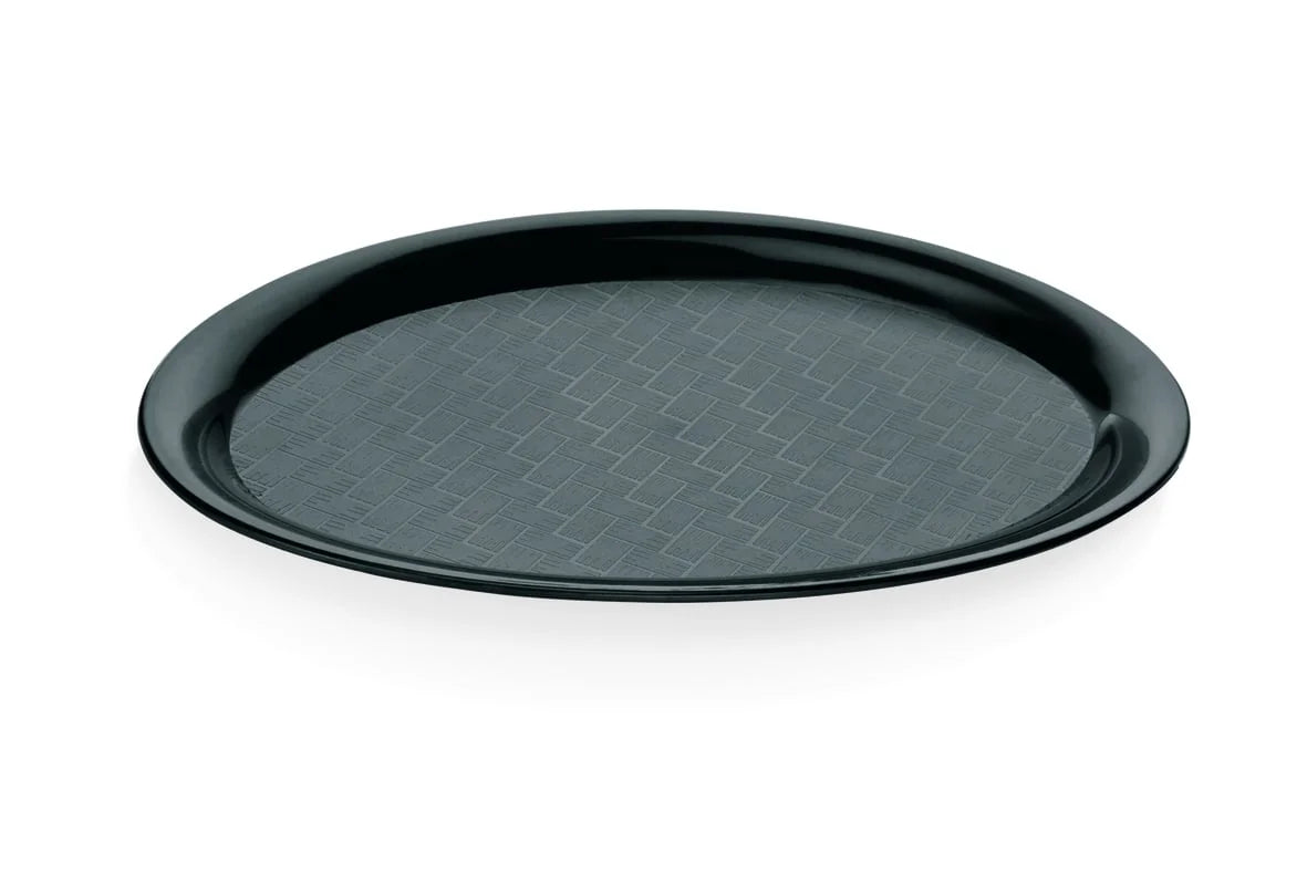 WAS Germany Cafe- Tablett oval aus Polypropylen schwarz, 29,0 cm x 22 cm