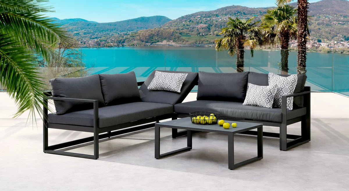 barths 3-tlg. Lounge-Gruppe Rhodos anthrazit/anthrazit