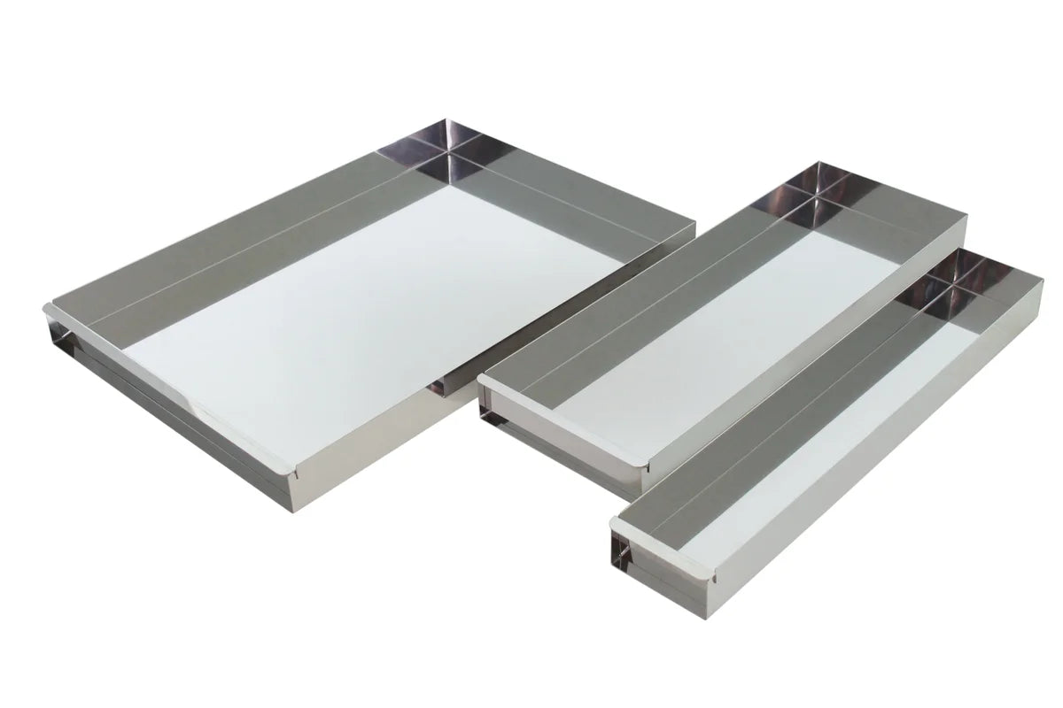 Schneider plaques en inox pour parts de gâteau avec rail avant 580 x 100 x 50 mm