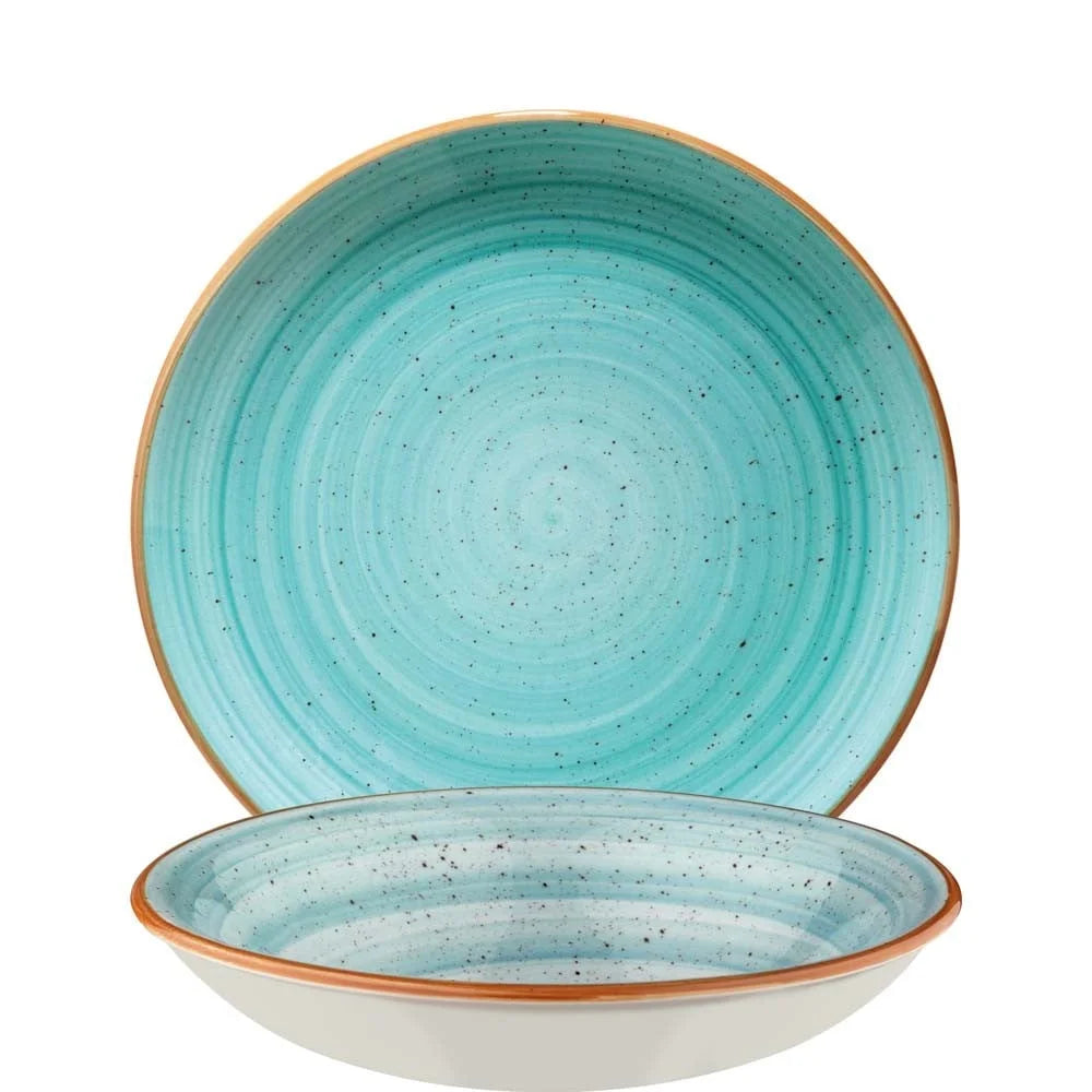 Assiette creuse Bonna Premium Porcelain Aura Aqua Gourmet, 35 cl, bleu clair - (12 pièces)