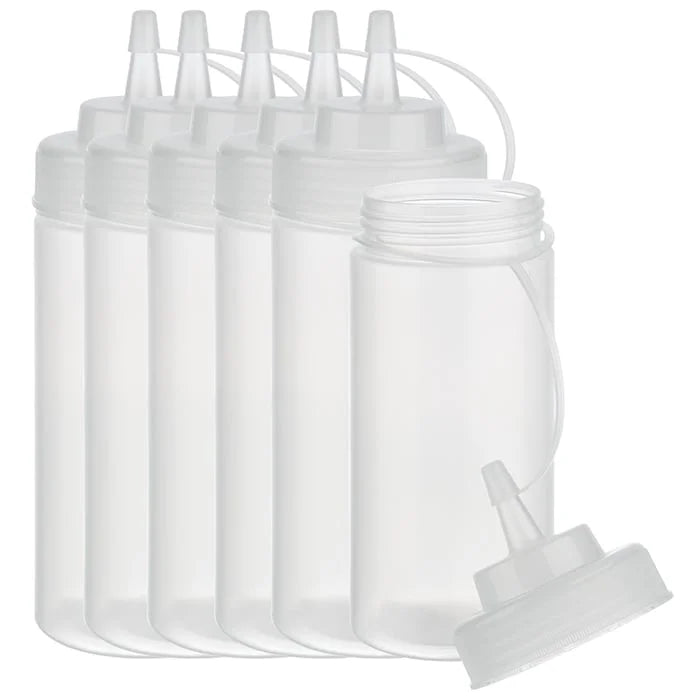 APS Flacon verseur souple, lot de 6, transparent, 490 ml