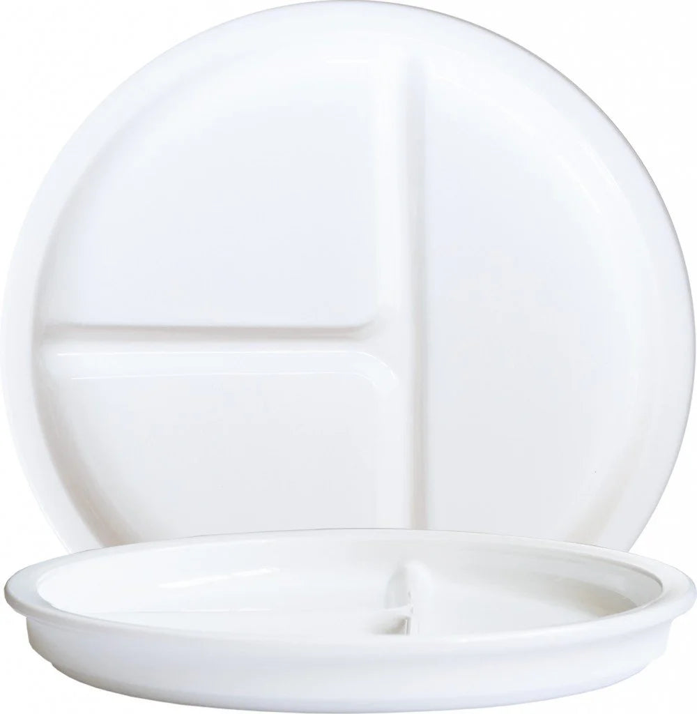 Arcoroc Restaurant White Assiette menu 3 compartiments 23 cm, blanc