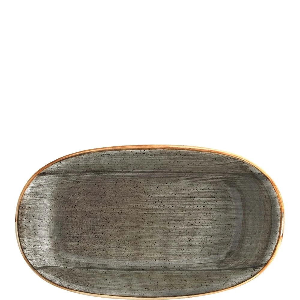 Bonna Premium Porcelain Aura Space Gourmet Platte oval 19 x 11 cm, grau
