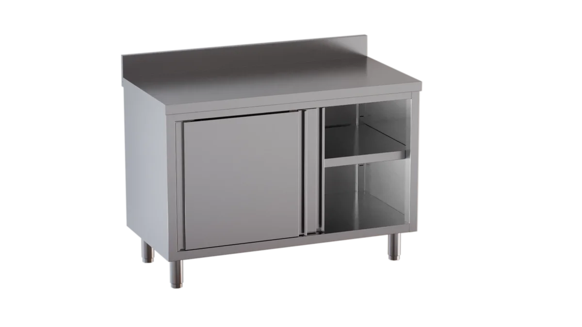 Edelstahl-Arbeitsschrank ECO 18x7 mit Aufkantung