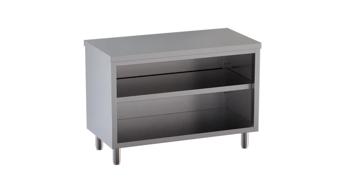 Edelstahl-Arbeitsschrank ECO 20x7 offen ohne Aufkantung