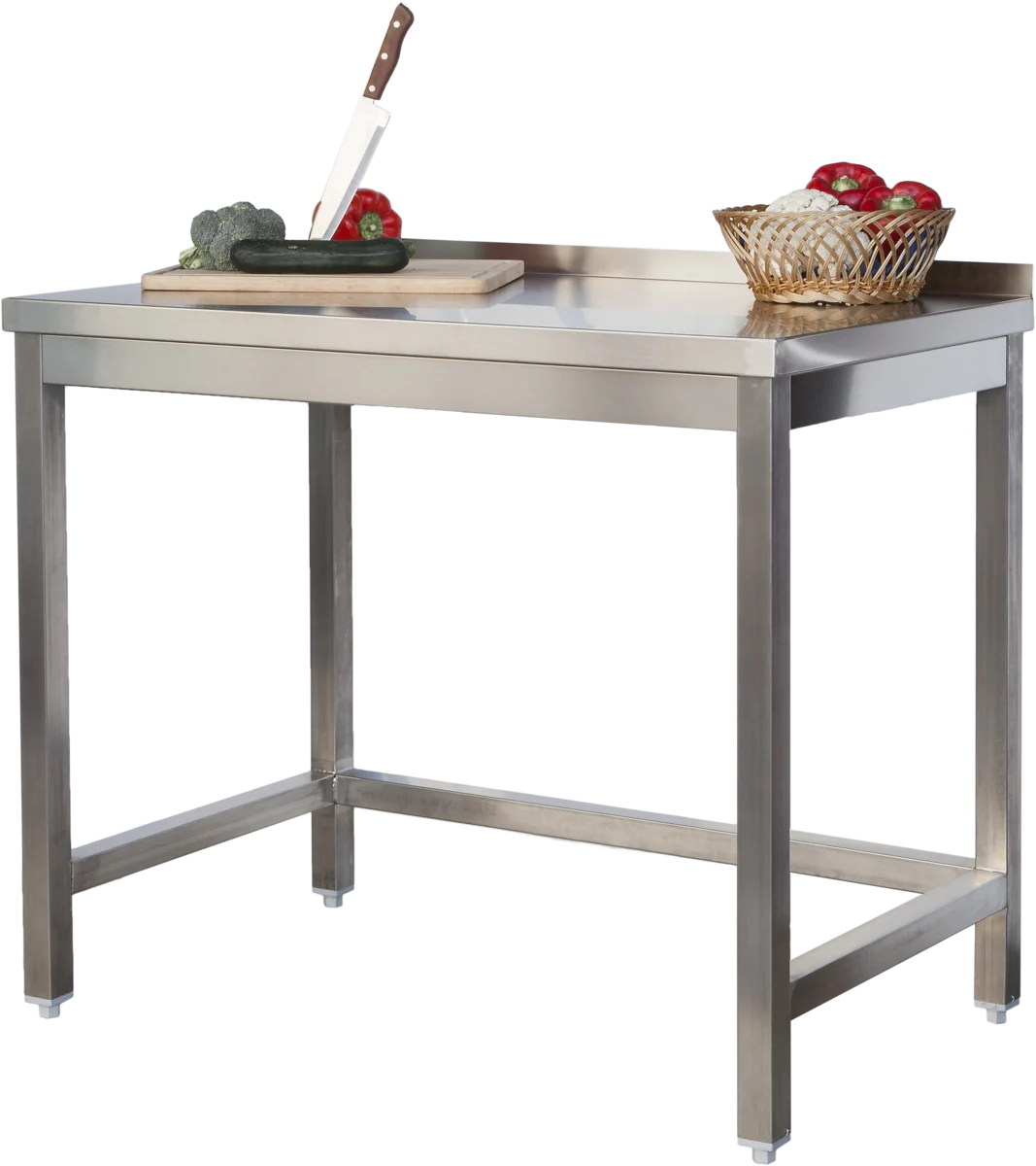 Edelstahl Arbeitstisch Profi 1200 x 600 mm - mit Aufkantung