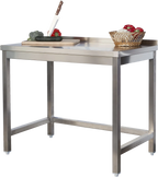 Edelstahl Arbeitstisch Profi 1000 x 700 mm - mit Aufkantung