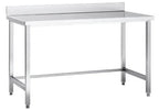 Edelstahl Arbeitstisch Eco 12x6 ohne Grundboden mit Aufkantung